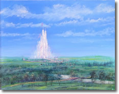 Original Painting, Glass Castle Day Blue Sky by Harrison Ellenshaw